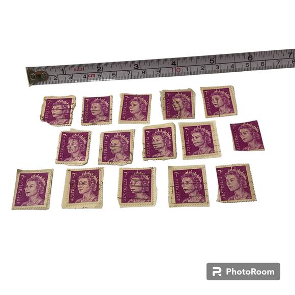 Australian Stamp Queen Elizabeth II 7c Issued 1966 Canceled Purple Hard to Find - Picture 3 of 6